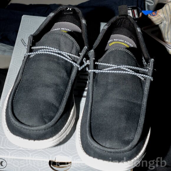 Hurley Men's Casual Shoe Soft Polyester Canvas Upper  Hurley® Color: Black - Picture 1 of 7